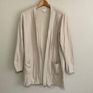 Barefoot Dreams Beige Cream Open Front Cardigan, Size Large